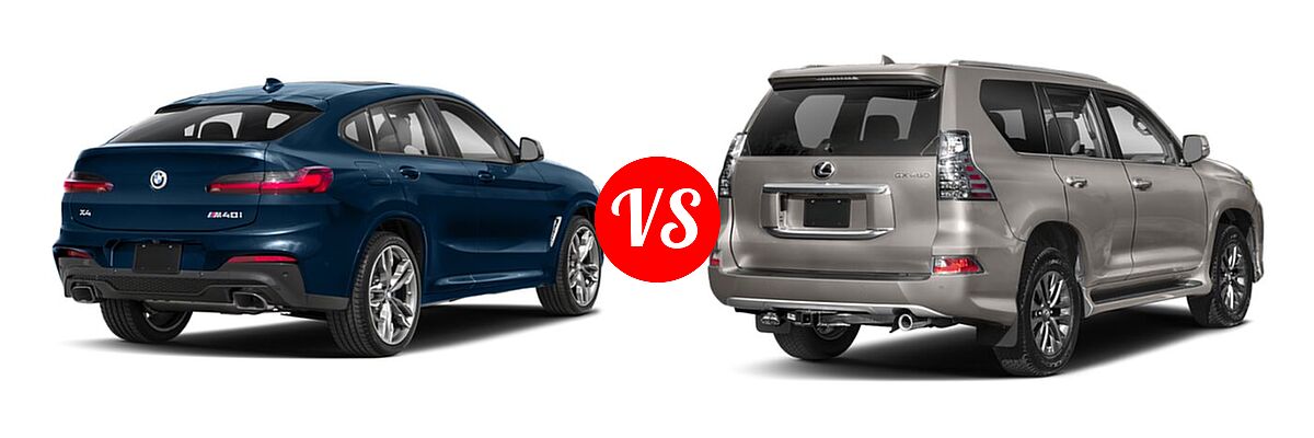 2019 BMW X4 M40i SUV M40i vs. 2022 Lexus GX 460 SUV GX 460 / GX 460 Luxury / GX 460 Premium - Rear Right Comparison