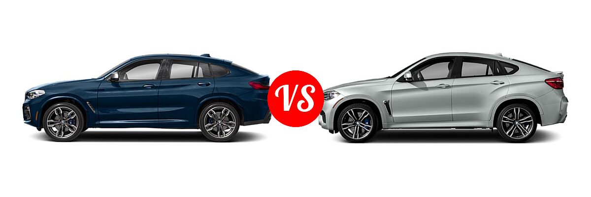 2019 BMW X4 M40i SUV M40i vs. 2019 BMW X6 M SUV Sports Activity Coupe - Side Comparison