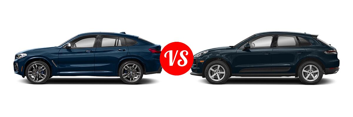 2019 BMW X4 M40i SUV M40i vs. 2020 Porsche Macan SUV AWD / S / Turbo - Side Comparison