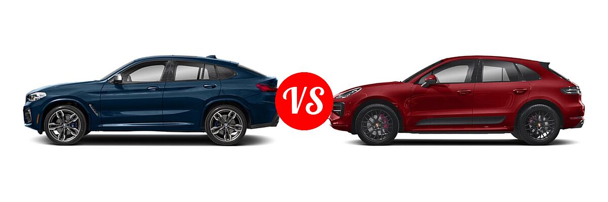 2019 BMW X4 M40i SUV M40i vs. 2020 Porsche Macan SUV GTS - Side Comparison