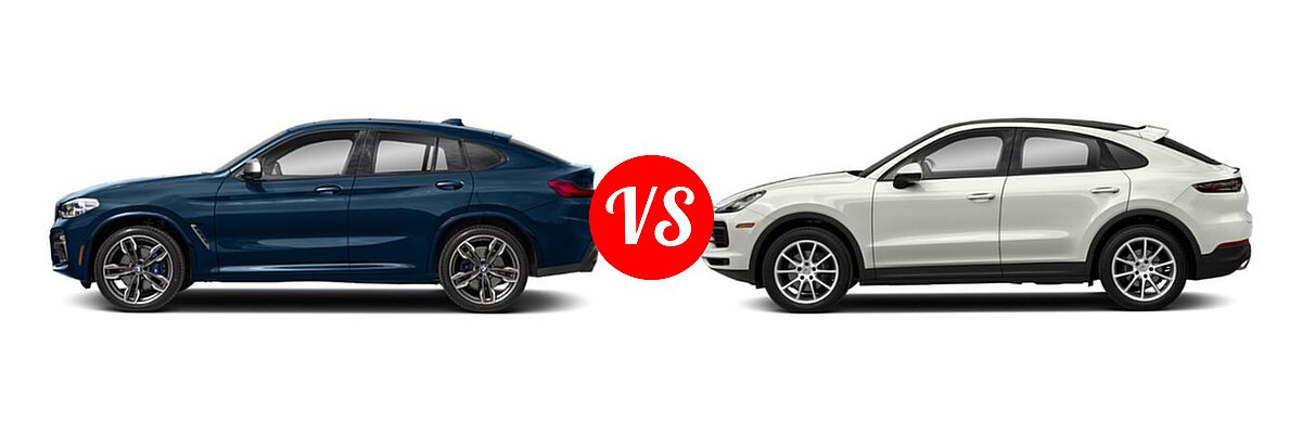 2019 BMW X4 M40i SUV M40i vs. 2020 Porsche Cayenne Coupe SUV Coupe AWD / S / Turbo - Side Comparison
