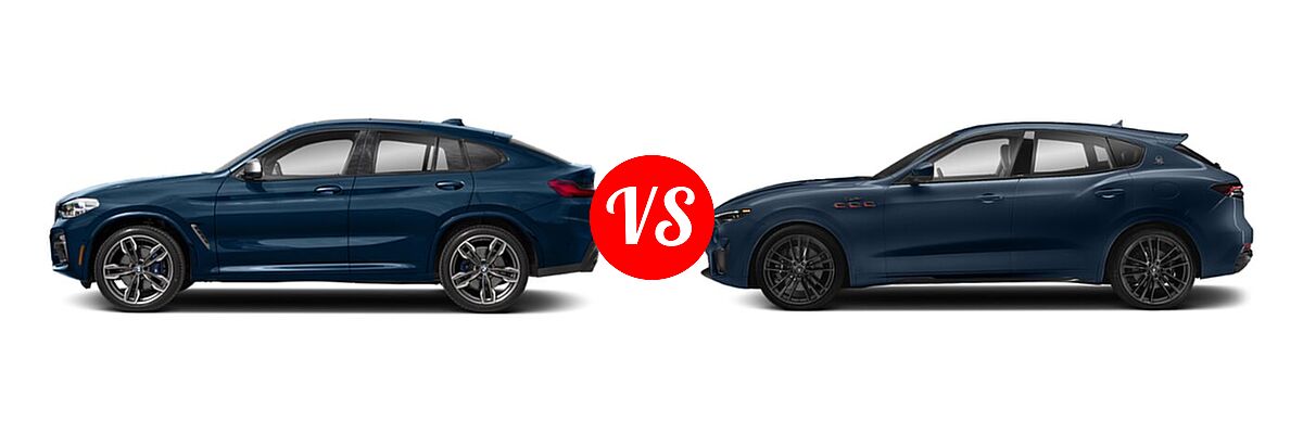 2019 BMW X4 M40i SUV M40i vs. 2021 Maserati Levante SUV 3.0L / GranLusso / GranSport / GTS / S / S GranLusso / S GranSport / Trofeo - Side Comparison