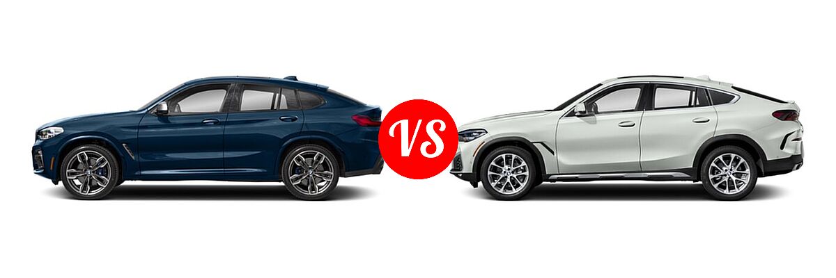 2019 BMW X4 M40i SUV M40i vs. 2022 BMW X6 M50i SUV M50i - Side Comparison