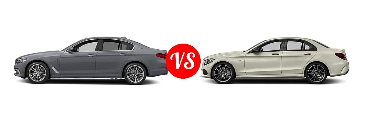 2019 BMW 5 Series Sedan PHEV 530e iPerformance / 530e xDrive iPerformance vs. 2018 Mercedes-Benz C-Class AMG C 43 Sedan AMG C 43 - Side Comparison