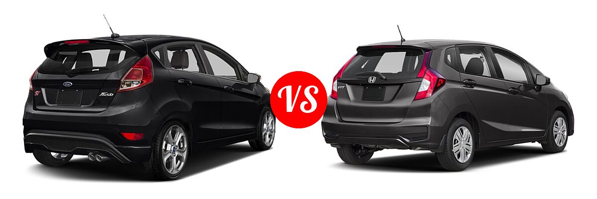 2019 Ford Fiesta Hatchback ST / ST Line vs. 2019 Honda Fit Hatchback LX - Rear Right Comparison