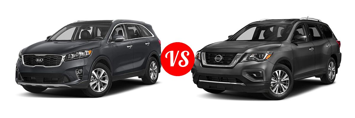 2019 Kia Sorento SUV L / LX vs. 2019 Nissan Pathfinder SUV S - Front Left Comparison