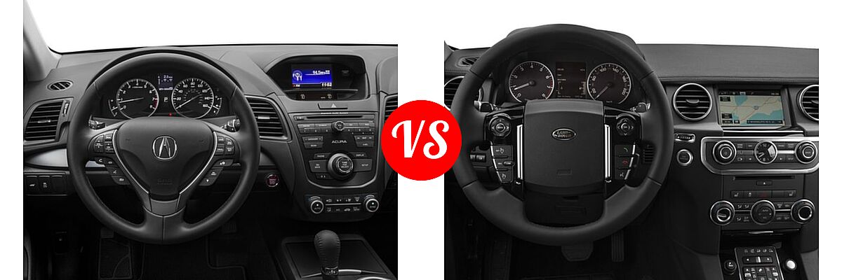 2016 Acura RDX SUV AcuraWatch Plus Pkg / FWD 4dr vs. 2016 Land Rover LR4 SUV HSE / HSE LUX - Dashboard Comparison