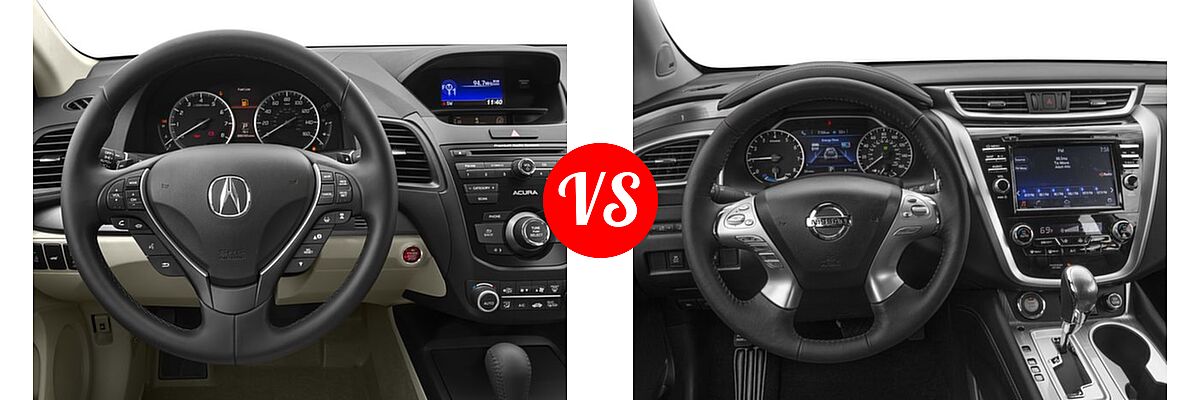 2016 Acura RDX SUV AcuraWatch Plus Pkg vs. 2016 Nissan Murano SUV Hybrid Platinum / SL - Dashboard Comparison