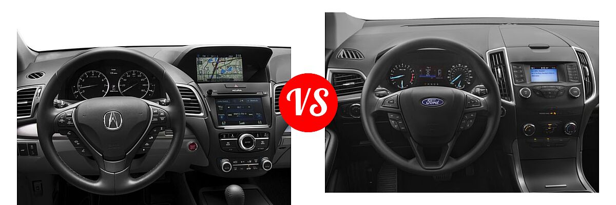 2016 Acura RDX SUV Advance Pkg vs. 2019 Ford Edge SUV SE / SEL / ST / Titanium - Dashboard Comparison