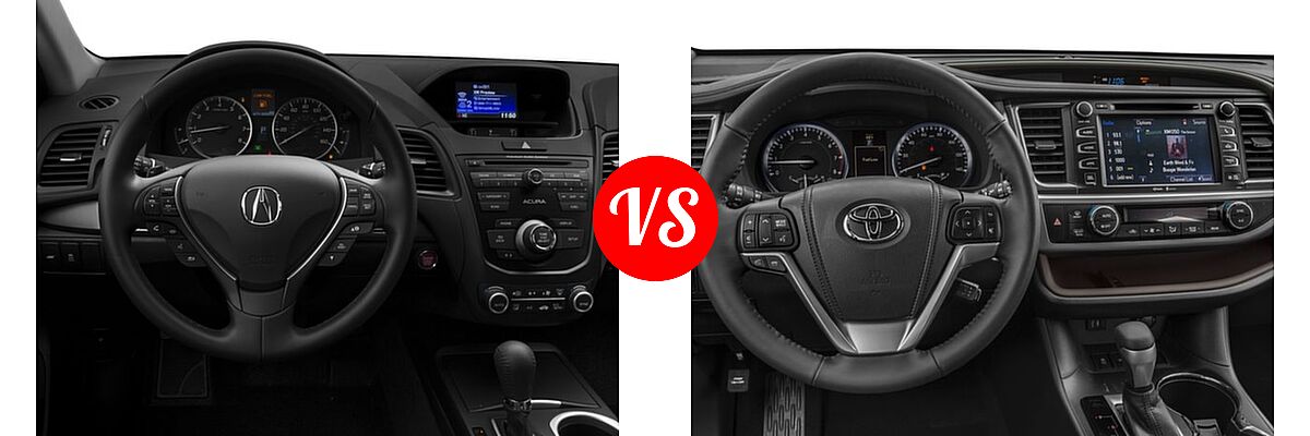 2016 Acura RDX SUV AWD 4dr vs. 2016 Toyota Highlander SUV Limited / Limited Platinum - Dashboard Comparison