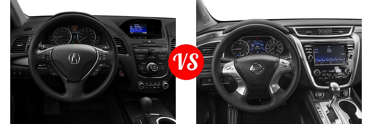 2016 Acura RDX SUV AWD 4dr vs. 2016 Nissan Murano SUV Hybrid Platinum / SL - Dashboard Comparison