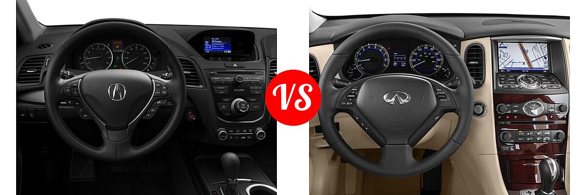 2016 Acura RDX SUV AWD 4dr vs. 2016 Infiniti QX50 SUV AWD 4dr / RWD 4dr - Dashboard Comparison