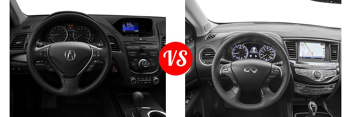 2016 Acura RDX SUV AWD 4dr vs. 2016 Infiniti QX60 SUV AWD 4dr / FWD 4dr - Dashboard Comparison