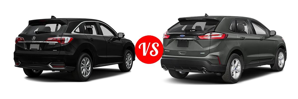 2016 Acura RDX SUV AWD 4dr vs. 2019 Ford Edge SUV SE / SEL / ST / Titanium - Rear Right Comparison