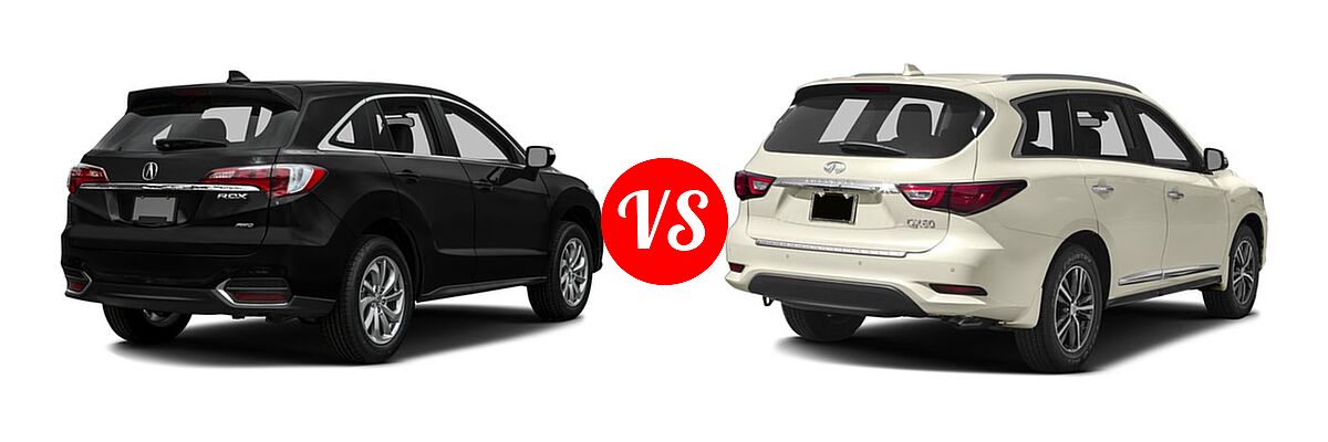 2016 Acura RDX SUV AWD 4dr vs. 2016 Infiniti QX60 SUV AWD 4dr / FWD 4dr - Rear Right Comparison