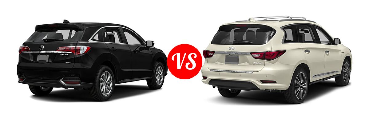2016 Acura RDX SUV AWD 4dr vs. 2016 Infiniti QX60 SUV Hybrid Hybrid - Rear Right Comparison