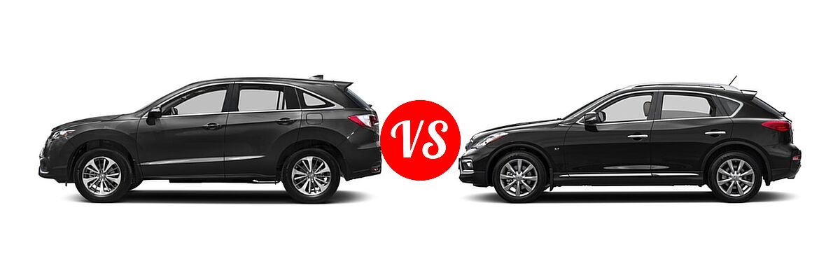 2016 Acura RDX SUV Advance Pkg vs. 2016 Infiniti QX50 SUV AWD 4dr / RWD 4dr - Side Comparison