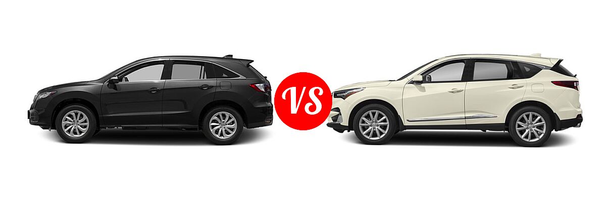 2016 Acura RDX SUV AcuraWatch Plus Pkg / FWD 4dr vs. 2019 Acura RDX SUV AWD / FWD - Side Comparison