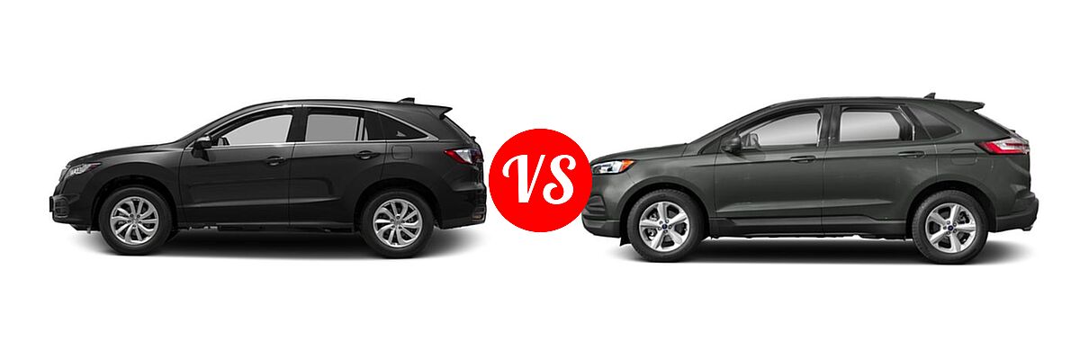 2016 Acura RDX SUV AcuraWatch Plus Pkg / FWD 4dr vs. 2019 Ford Edge SUV SE / SEL / ST / Titanium - Side Comparison