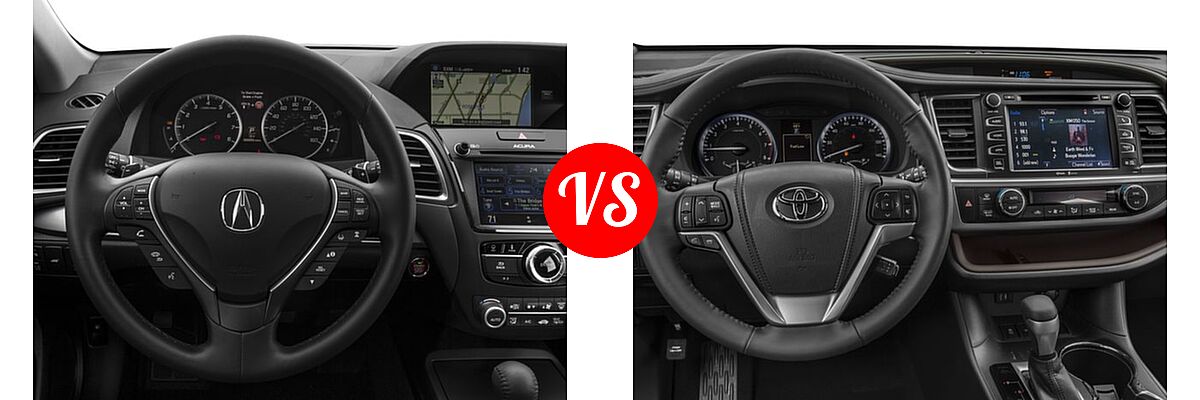2016 Acura RDX SUV Advance Pkg vs. 2016 Toyota Highlander SUV Limited / Limited Platinum - Dashboard Comparison