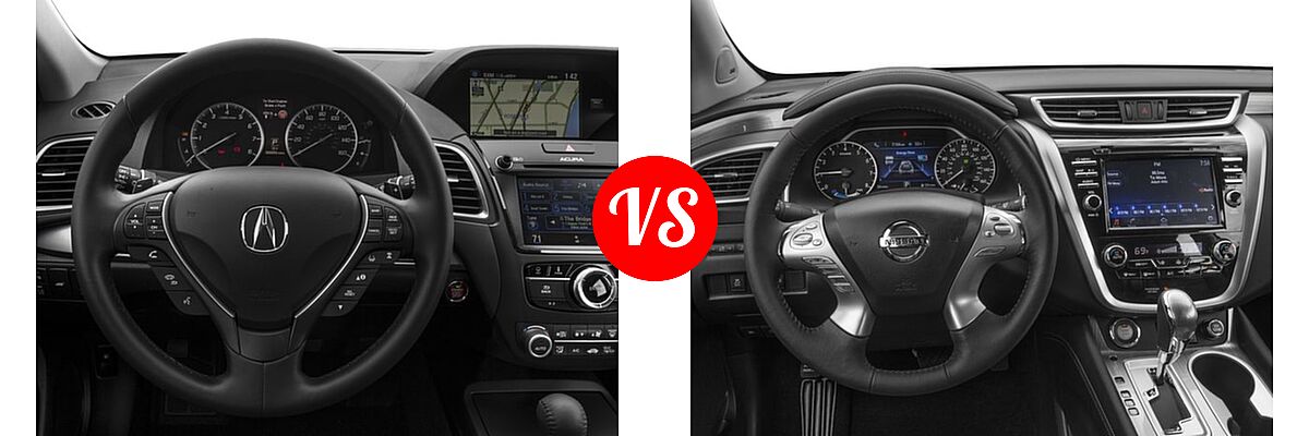 2016 Acura RDX SUV Advance Pkg vs. 2016 Nissan Murano SUV Hybrid Platinum / SL - Dashboard Comparison