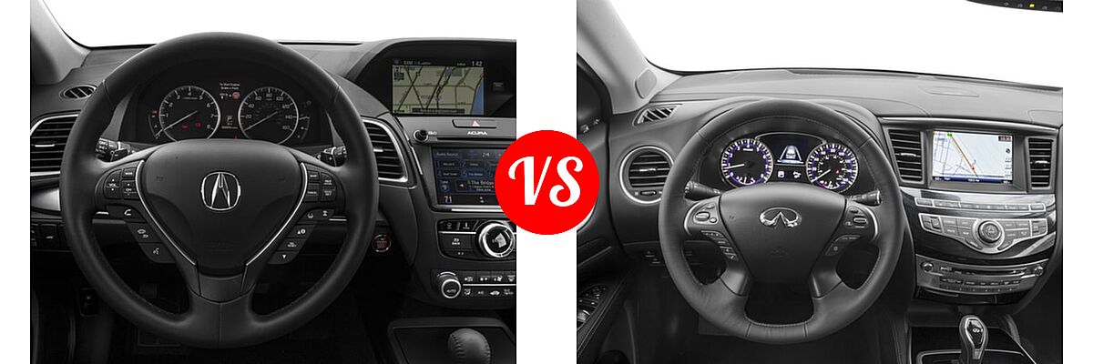 2016 Acura RDX SUV Advance Pkg vs. 2016 Infiniti QX60 SUV AWD 4dr / FWD 4dr - Dashboard Comparison