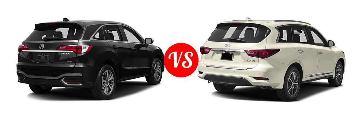 2016 Acura RDX SUV Advance Pkg vs. 2016 Infiniti QX60 SUV AWD 4dr / FWD 4dr - Rear Right Comparison