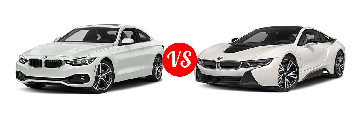 2019 BMW 4 Series Coupe 430i / 430i xDrive vs. 2019 BMW i8 Coupe PHEV Coupe - Front Left Comparison