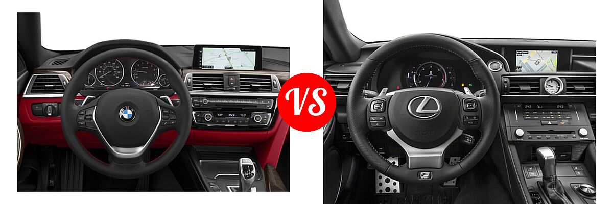 2019 BMW 4 Series Coupe 430i / 430i xDrive vs. 2018 Lexus RC 350 Coupe RC 350 - Dashboard Comparison