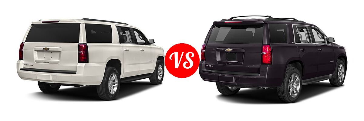 2017 Chevrolet Suburban SUV LS / LT vs. 2017 Chevrolet Tahoe SUV LS / LT - Rear Right Comparison