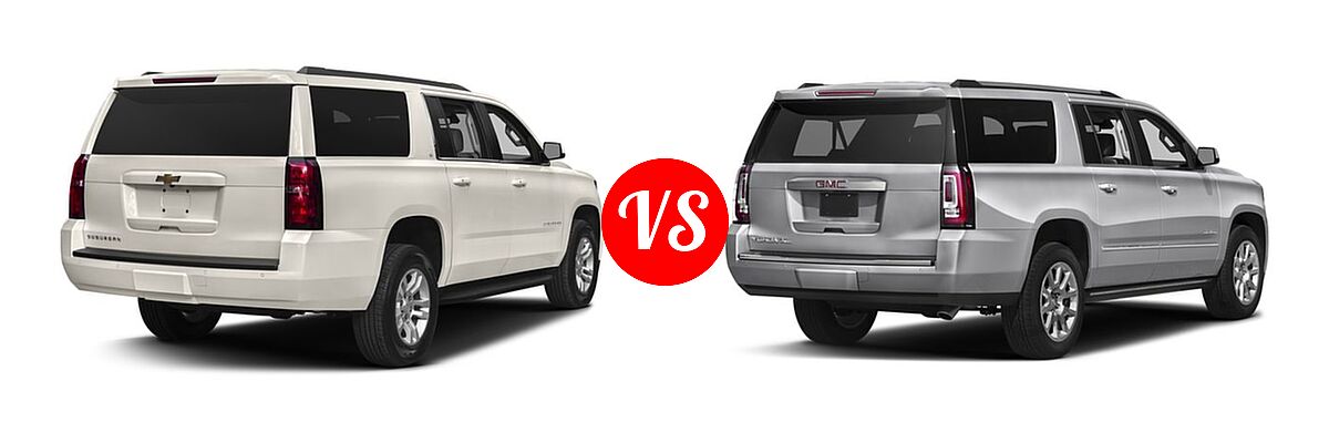 2017 Chevrolet Suburban SUV LS / LT vs. 2017 GMC Yukon XL SUV Denali - Rear Right Comparison