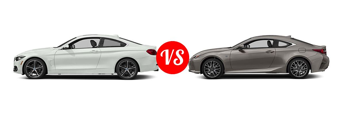 2019 BMW 4 Series Coupe 430i / 430i xDrive vs. 2018 Lexus RC 350 Coupe RC 350 - Side Comparison