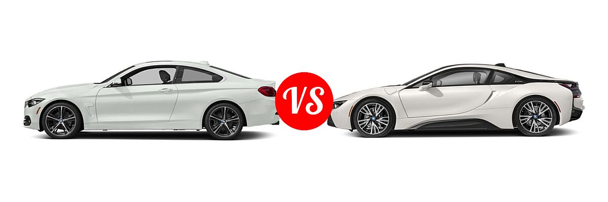 2019 BMW 4 Series Coupe 430i / 430i xDrive vs. 2019 BMW i8 Coupe PHEV Coupe - Side Comparison