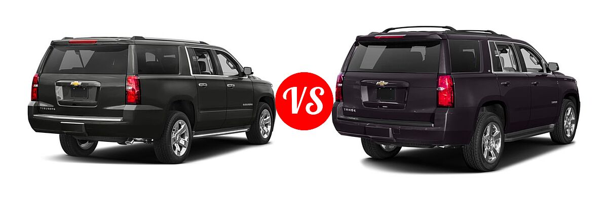 2017 Chevrolet Suburban SUV Premier vs. 2017 Chevrolet Tahoe SUV LS / LT - Rear Right Comparison