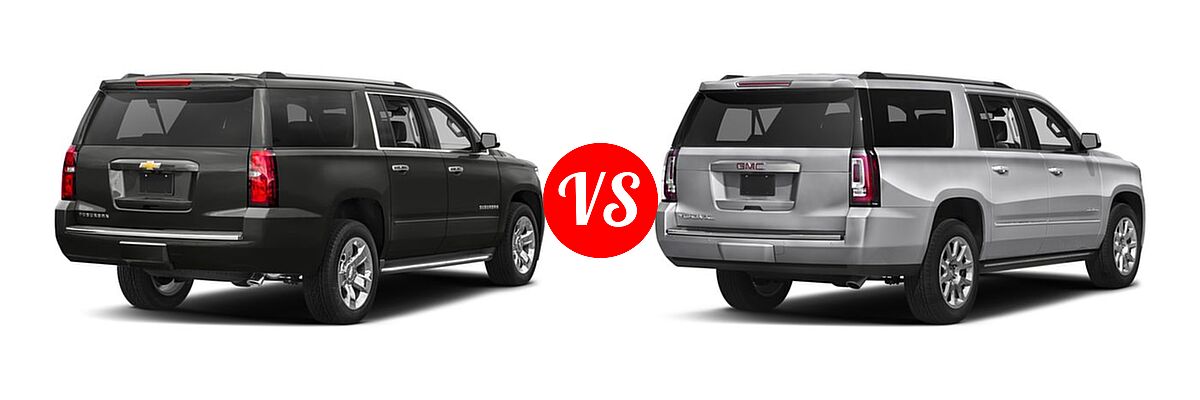 2017 Chevrolet Suburban SUV Premier vs. 2017 GMC Yukon XL SUV Denali - Rear Right Comparison
