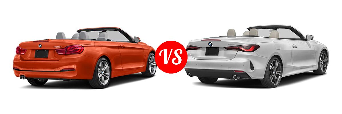 2019 BMW 4 Series Convertible 430i / 430i xDrive vs. 2022 BMW 4 Series Convertible 430i / 430i xDrive - Rear Right Comparison