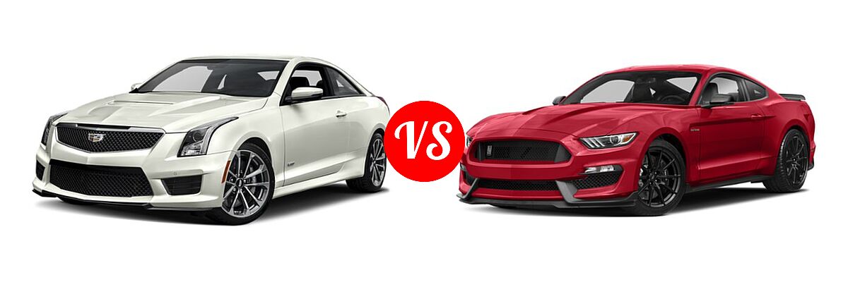 2019 Cadillac ATS-V Coupe 2dr Cpe vs. 2019 Ford Shelby GT350 Coupe Shelby GT350 / Shelby GT350R - Front Left Comparison