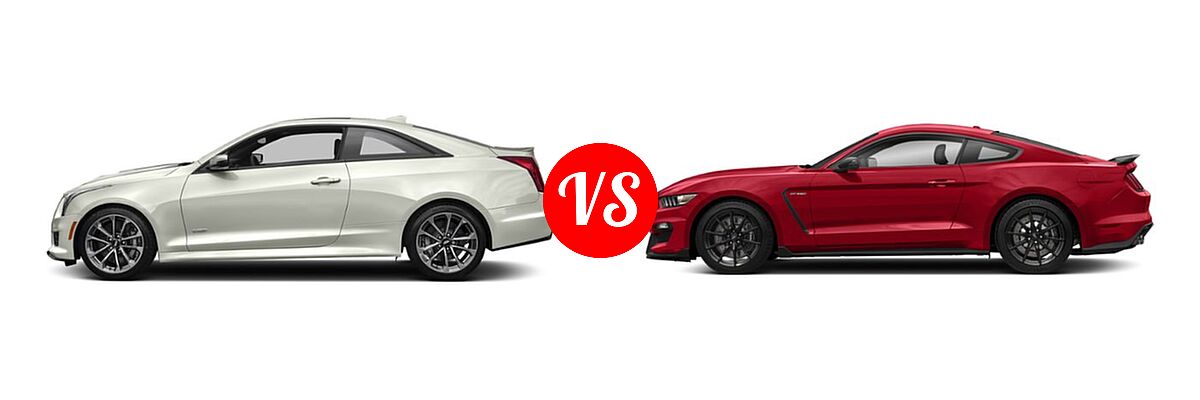 2019 Cadillac ATS-V Coupe 2dr Cpe vs. 2019 Ford Shelby GT350 Coupe Shelby GT350 / Shelby GT350R - Side Comparison