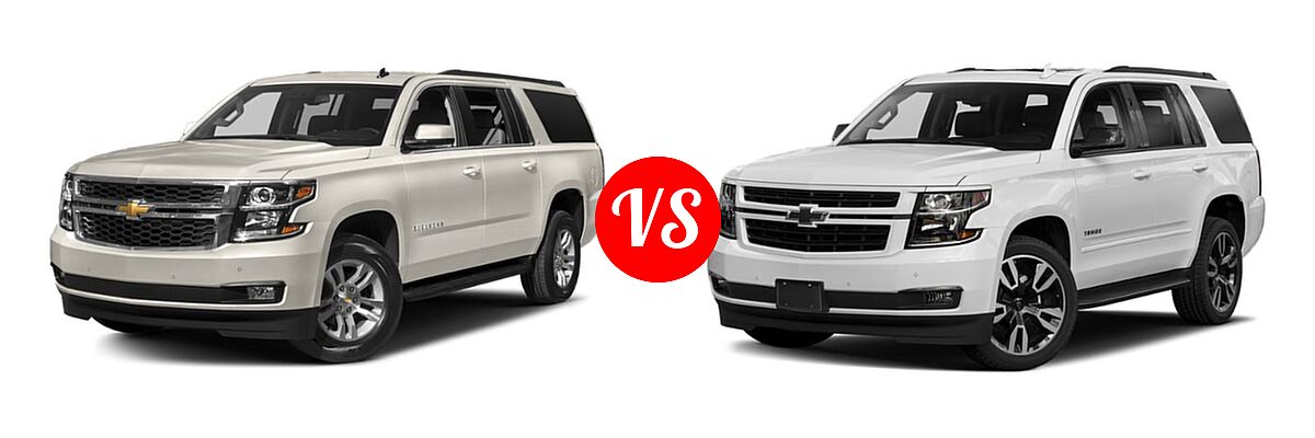 2019 Chevrolet Suburban SUV Premier vs. 2019 Chevrolet Tahoe SUV LS / LT - Front Left Comparison
