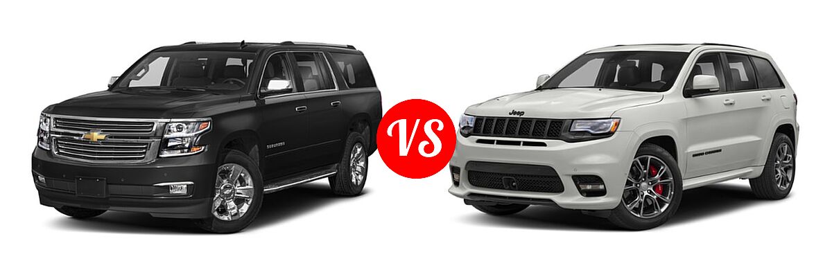 2019 Chevrolet Suburban SUV LS / LT vs. 2019 Jeep Grand Cherokee SRT SUV SRT - Front Left Comparison