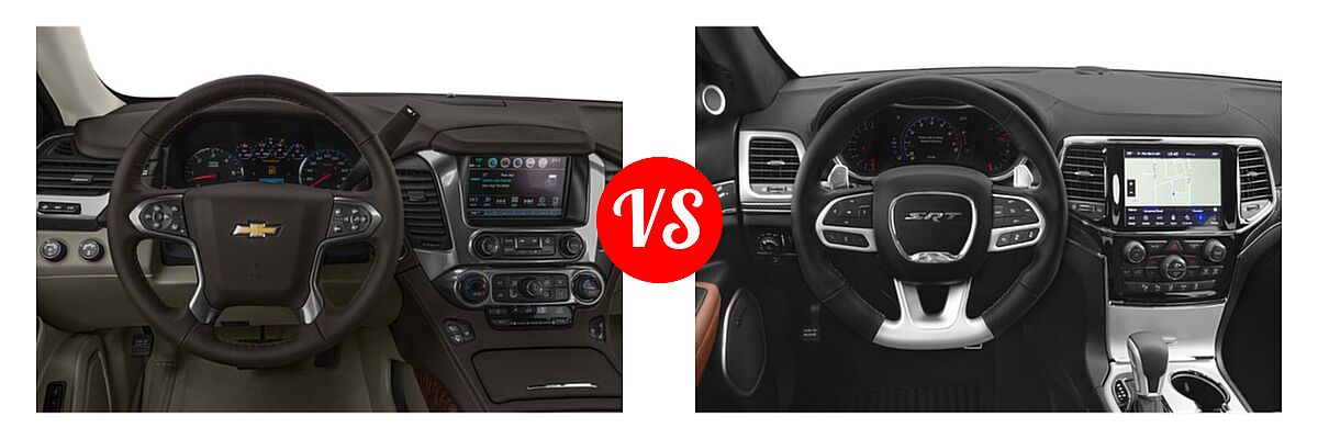 2019 Chevrolet Suburban SUV LS / LT vs. 2019 Jeep Grand Cherokee SRT SUV SRT - Dashboard Comparison