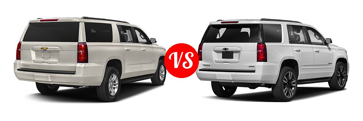 2019 Chevrolet Suburban SUV Premier vs. 2019 Chevrolet Tahoe SUV LS / LT - Rear Right Comparison
