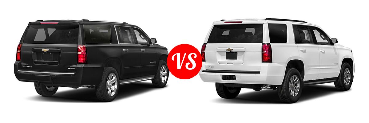 2019 Chevrolet Suburban SUV LS / LT vs. 2019 Chevrolet Tahoe SUV Premier - Rear Right Comparison