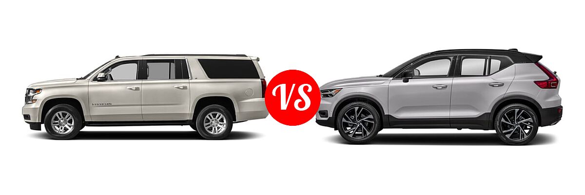 2019 Chevrolet Suburban SUV Premier vs. 2019 Volvo XC40 SUV R-Design - Side Comparison