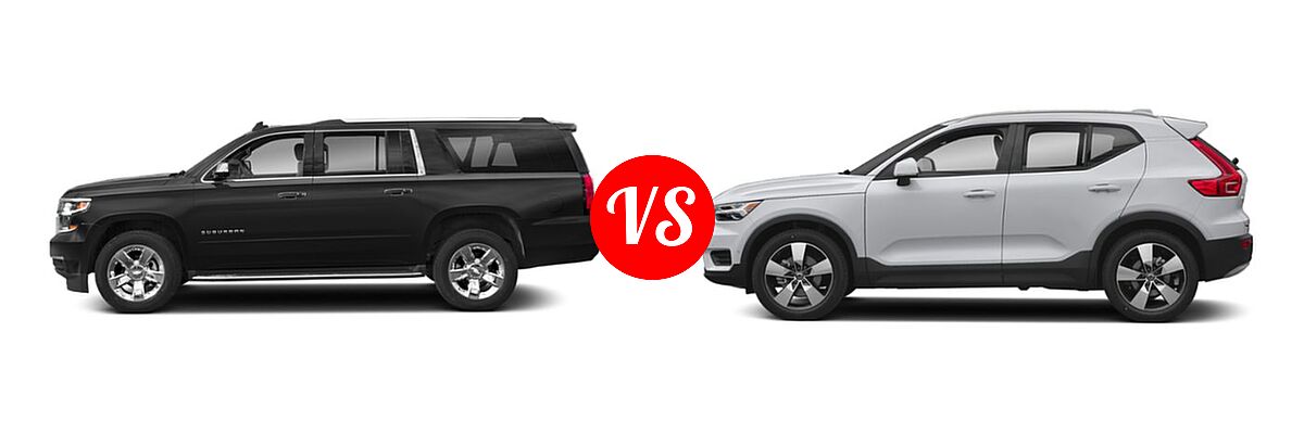 2019 Chevrolet Suburban SUV LS / LT vs. 2019 Volvo XC40 SUV Momentum / R-Design - Side Comparison