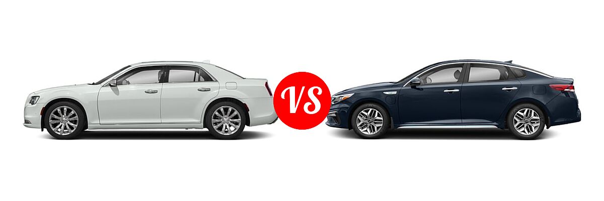 2019 Chrysler 300 Sedan 300S / Limited / Touring vs. 2019 Kia Optima Plug-In Hybrid Sedan PHEV EX - Side Comparison