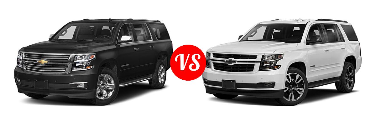 2019 Chevrolet Suburban SUV Premier vs. 2019 Chevrolet Tahoe SUV LS / LT - Front Left Comparison