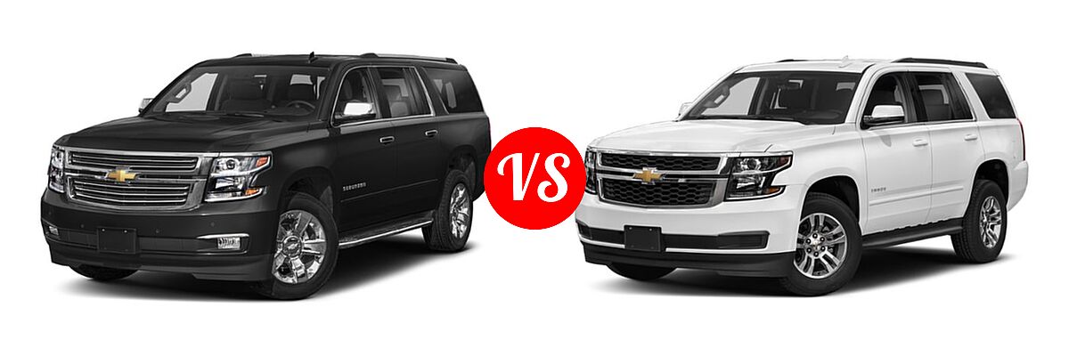 2019 Chevrolet Suburban SUV Premier vs. 2019 Chevrolet Tahoe SUV Premier - Front Left Comparison