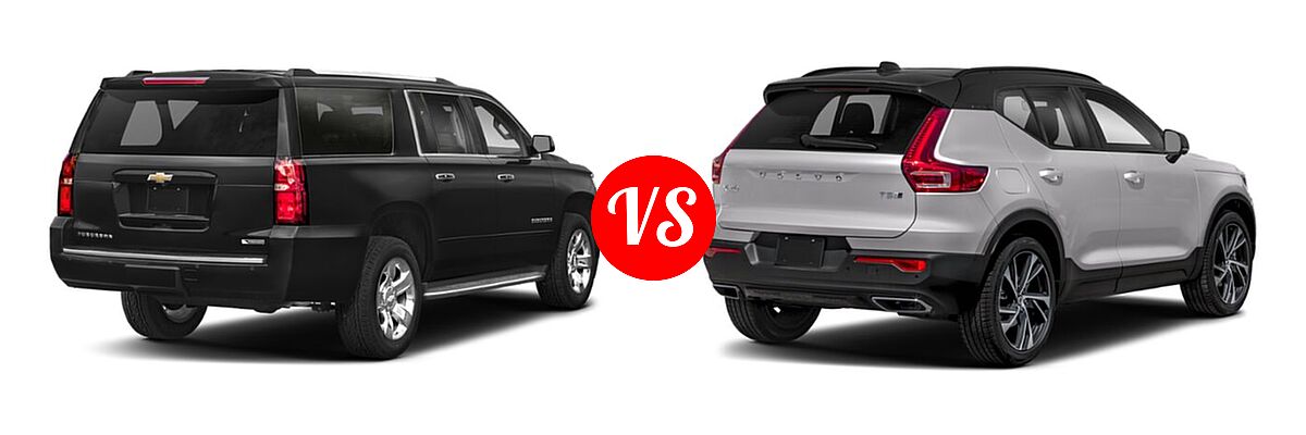 2019 Chevrolet Suburban SUV Premier vs. 2019 Volvo XC40 SUV R-Design - Rear Right Comparison