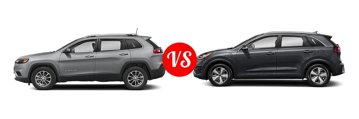 2019 Jeep Cherokee SUV Latitude Plus vs. 2019 Kia Niro Plug-In Hybrid SUV PHEV EX Premium - Side Comparison